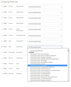 Soome Itella ehk Posti pakiautomaadid Magento 2 (2.3 ja 2.4)